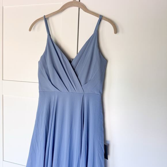 Lulus All About Love Slate Blue Maxi Dress SMALL Lined Formal Chiffon NEW - Picture 4 of 12